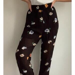 Ganni Dainty Georgette Floral Sheer Pants